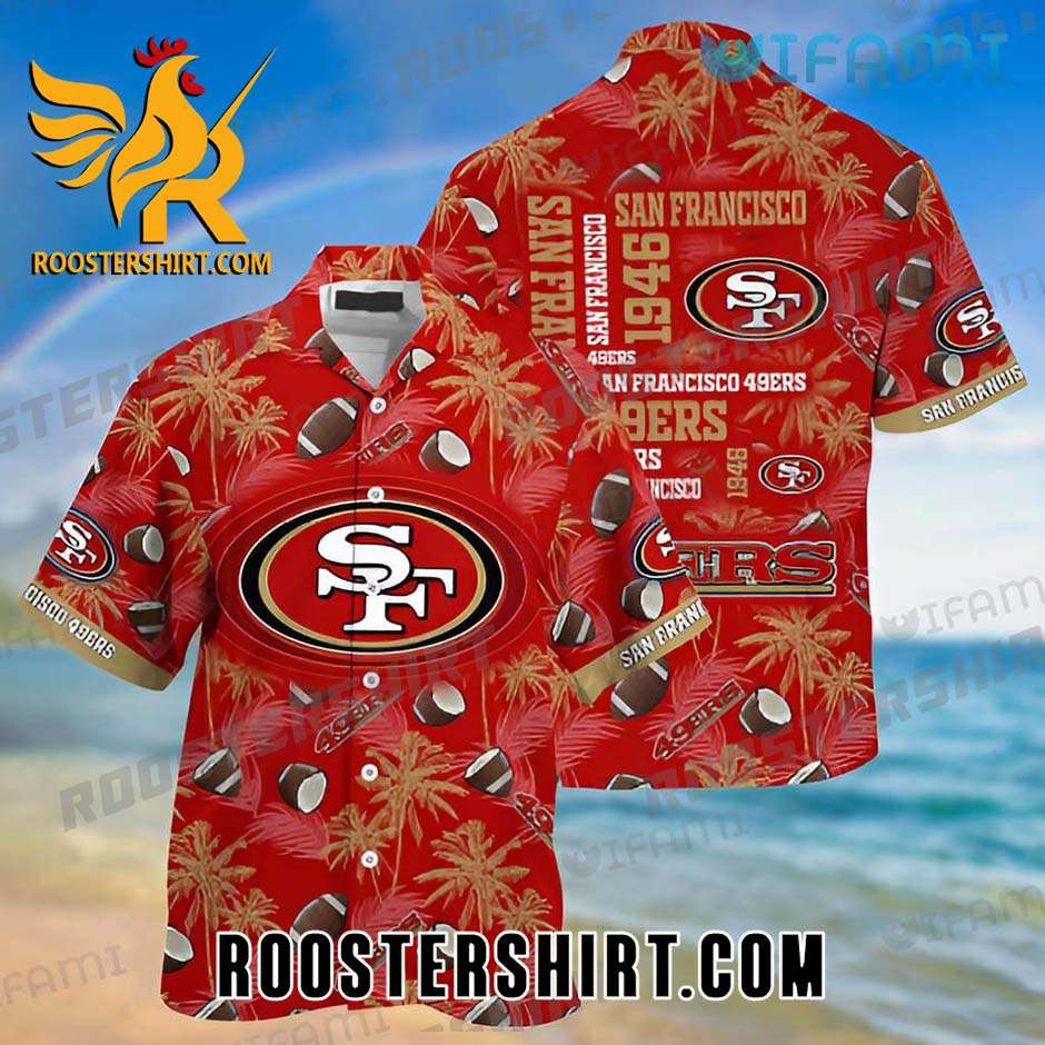 San Francisco 49ers Logo With Tropical Hawaiian Shirt
