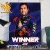 Sergio Perez wins the 2023 Saudi Arabian Grand Prix Formula 1 Poster Canvas