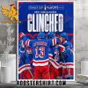 Stanley Cup Playoffs 2023 NHL New York Rangers Clinched Poster Canvas