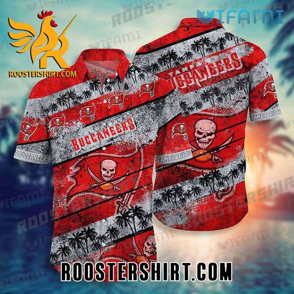 Tampa Bay Buccaneers Hawaiian Shirt Fade Pattern Coconut Tree Gift For Buccaneers Fans