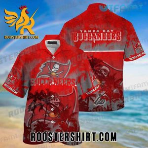 Tampa Bay Buccaneers Hawaiian Shirt Red Coconut Tree Gift For Buccaneers Fans