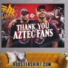 Thank you for an incredible season Aztec Nation San Diego State Mens Basketball Poster Canvas