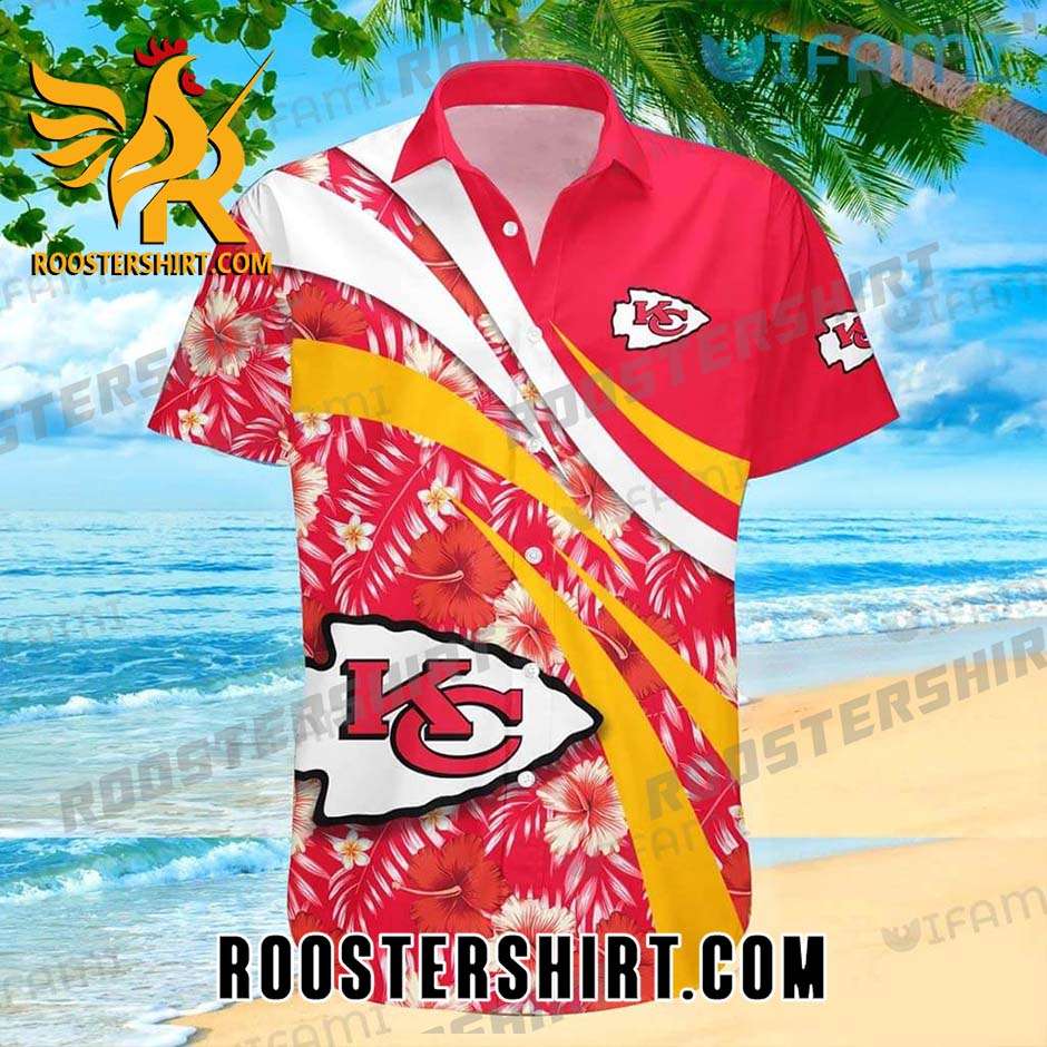 Tropical Floral Logo Kansas City Chiefs Hawaiian Shirt And Shorts