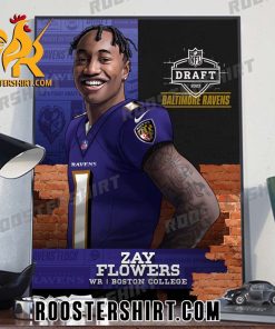 Zay Flowers Baltimore Ravens Draft 2023 Poster Canvas