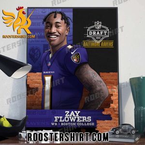 Zay Flowers Baltimore Ravens Draft 2023 Poster Canvas
