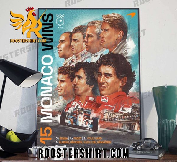 15 Victories The most successful team in Monaco GP history Triple Crown Poster Canvas