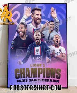 2023 Paris Saint Germain Champions Ligue 1 Poster Canvas