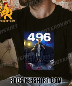 496 GOALS LEO MESSI IS THE ALL-TIME TOP SCORER IN TOP 5 LEAGUES T-SHIRT