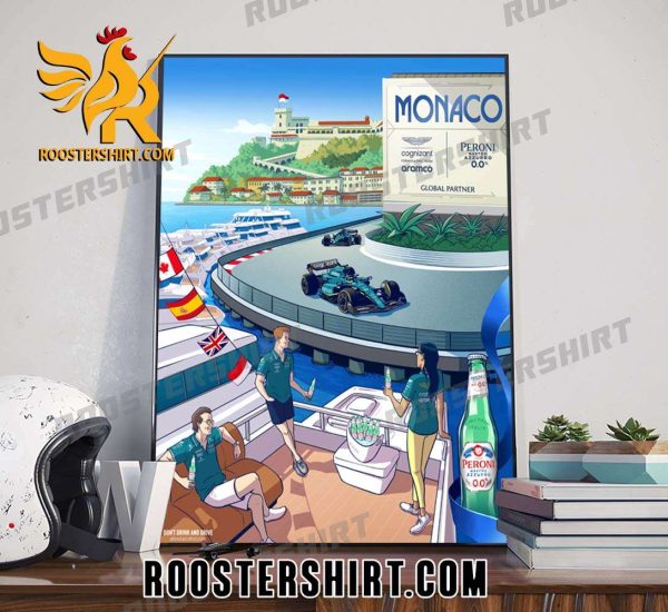 Aston Martin Monaco GP 2023 Poster Canvas