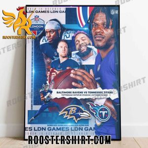 Coming Soon Baltimore Ravens Vs Tennessee Titans 2023 London Games Poster Canvas
