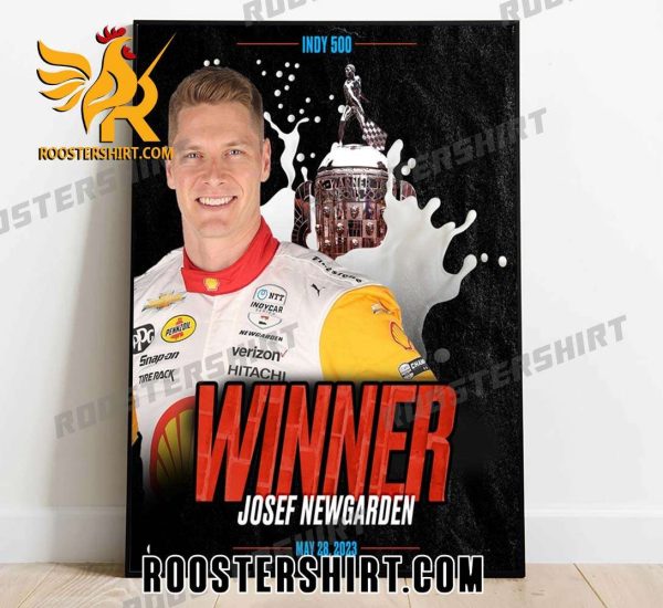 Congratulations Josef Newgarden Winner 107th Indy 500 Poster Canvas