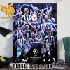 Congratulations Newcastle United FC Champions League UEFA Poster Canvas