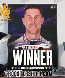 Denny Hamlin Wins At Kansas Speedway Nascar Poster Canvas