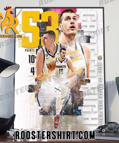 Nikola Jokic 53 Career High Points NBA Poster Canvas