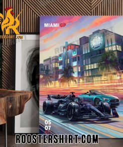 Official Mercedes-AMG PETRONAS F1 Team Miami GP 2023 Poster Canvas