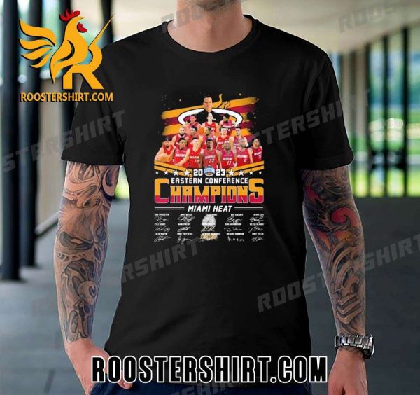 Quality Miami Heat Team 2023 Eastern Conference Champions Signatures Unisex T-Shirt