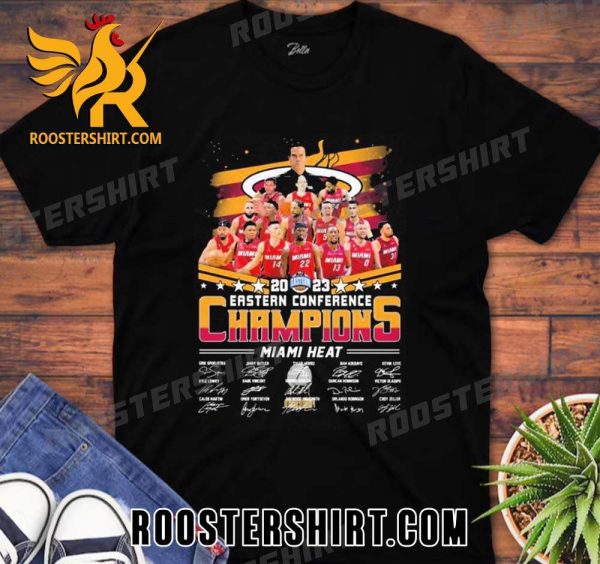 Quality NBA Eastern Conference Champions 2023 Miami Heat Signatures Unisex T-Shirt