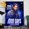 Roman Reigns 1000 Days As Universal Champion WWE Poster Canvas