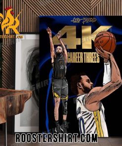Stephen Curry FIRST player in NBA history 4000 Career Threes Poster Canvas