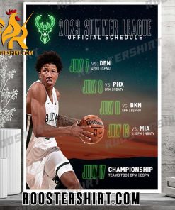 2023 Summer League Official Schedule Milwaukee Bucks Poster Canvas