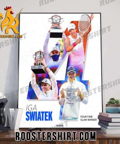 Iga Swiatek Champions Four Time Slam Winner 2023 Roland Garros Poster Canvas