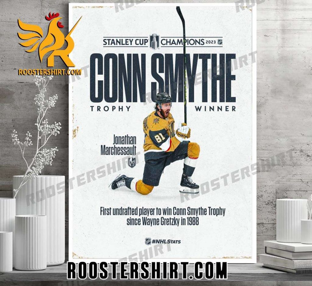 Jonathan Marchessault Vegas Golden Knights winner of the 2023 Conn Smythe Trophy NHL Stats Poster Canvas