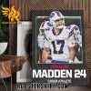Josh Allen Madden 24 Cover Athlete Buffalo Bills NFL Poster Canvas