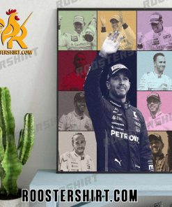 Lewis Hamilton in his Montreal podiums era Vintage Poster Canvas