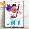 Luis Arraez is now batting 401 Miami Marlins MLB Poster Canvas