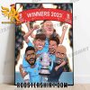 Manchester City Winners 2023 FA Cup Cartoon Style Poster Canvas