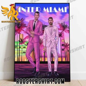 Maxime Busi And Lionel Messi Inter Miami Poster Canvas