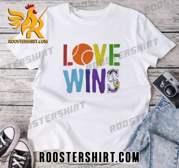 Qualily Love Wins Seattle Mariners Pride Logo Unisex T-Shirt