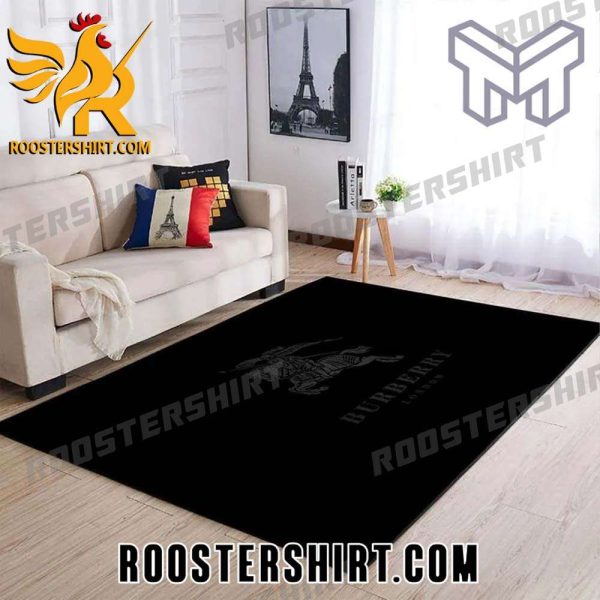 Quality Burberry black logo luxury brand area rug carpet living room rug floor mats keep warm in winter