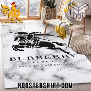 Quality Burberry logo luxury brand black and whitr rug home decor