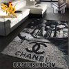 Quality Chanel logo black and white rug home decor