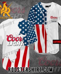 Quality Coors Light US Flag Customized Baseball Jersey Gift For MLB Fans