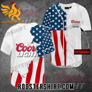 Quality Coors Light US Flag Customized Baseball Jersey Gift For MLB Fans