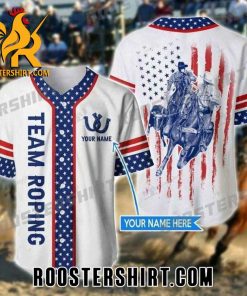 Quality Custom America Team Roping White Baseball Jersey Gift for MLB Fans