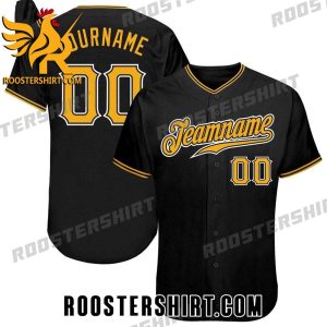Quality Custom Black Gold White Baseball Jersey Gift for MLB Fans