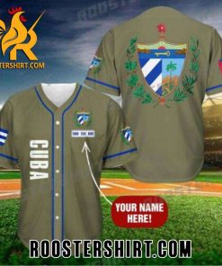 Quality Custom Cuba Olive Army Color Baseball Jersey Gift for MLB Fans
