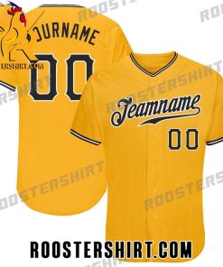 Quality Custom Gold Black White Baseball Jersey Gift for MLB Fans