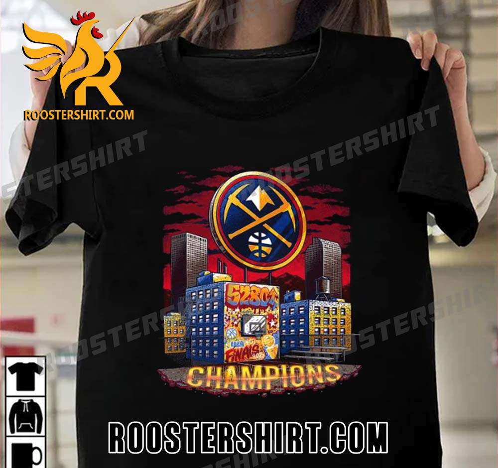 Quality Denver Nuggets 2023 NBA Finals Champions Court Mural Unisex T-Shirt