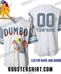 Quality Dumbo Elephant White Light Grey Disney Custom Baseball Jersey Gift for MLB Fans