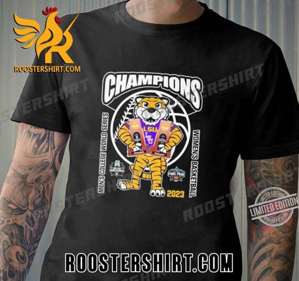 Quality Mike the Tiger LSU Tigers Champions 2023 Men’s Baseball And Women’s Basketball Unisex T-Shirt
