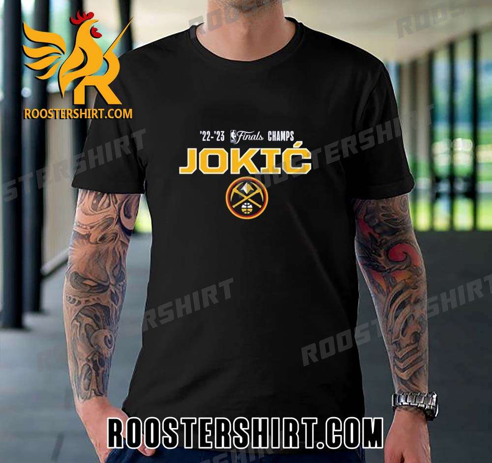 Quality Nikola Jokic Denver Nuggets 2023 NBA Finals Champions Dunk Name & Number Unisex T-Shirt