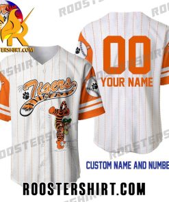 Quality Tigers White Orange Disney Custom Baseball Jersey Gift for MLB Fans