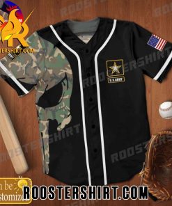 Quality US Army Punisher Personalized Custom Baseball Jersey Gift for MLB Fans