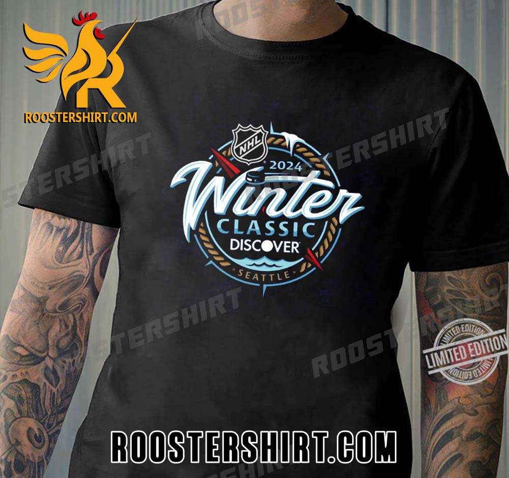 Seattle Kraken 2024 Winter Classic Discover NHL Logo New T-Shirt