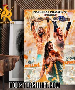Seth Rollins And Becky Lynch Inaugural Champions Poster Canvas