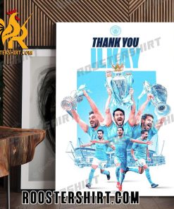 Thank You Ilkay Gundogan Manchester City Career Poster Canvas